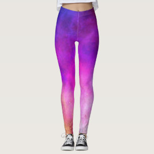 Leggings Dusk Stars Galaxy Espace Rose violet Twilight
