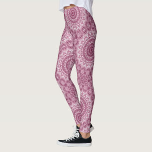 Leggings Dusty Rose Mandala Motif Design