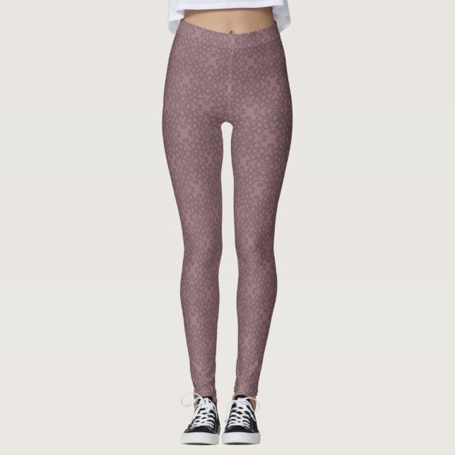 Leggings Dusty rose motif (Devant)