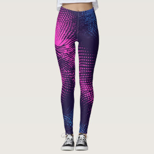 Leggings 💖 Dynamic Pink & Purple Dotted Abstract Pattern 