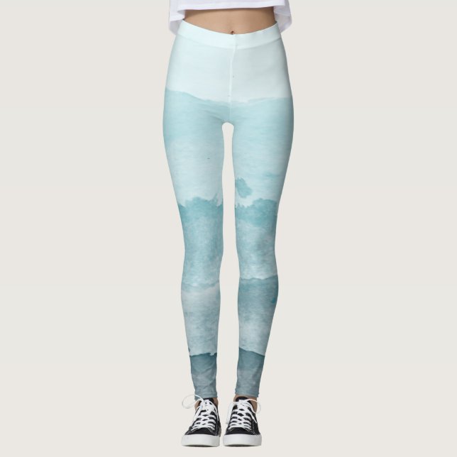 Leggings Eau bleu mer Abstraite (Devant)