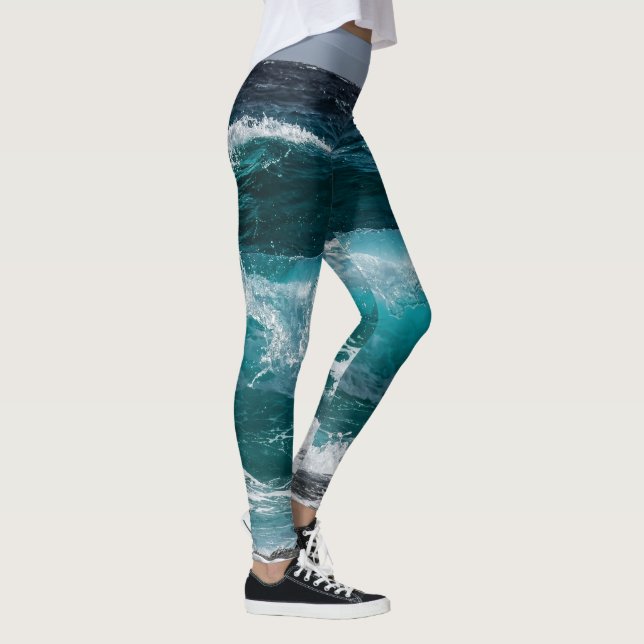 Leggings Eau bleue Vagues océaniques  (Droite)