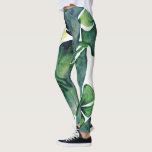Leggings Eau moderne tropicale feuille motif<br><div class="desc">Aquarelle hawaïenne moderne feuille tropicale legging motif.</div>