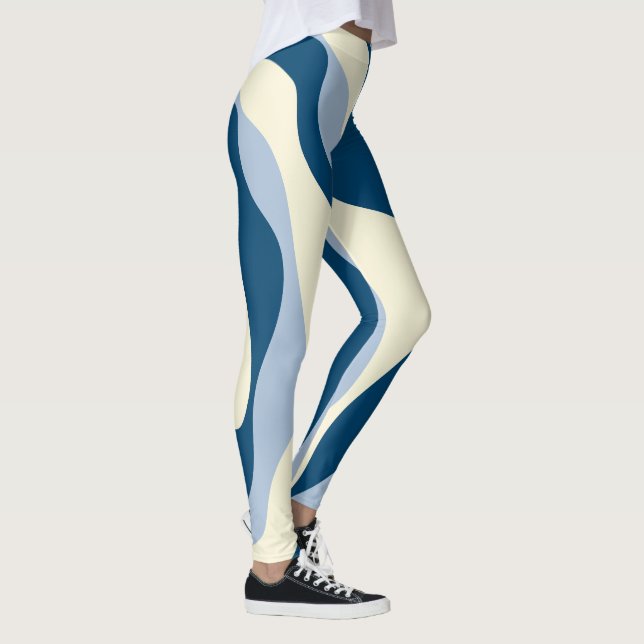 Leggings Ebb et flux 4 - Bleu foncé, Bleu clair et Crème (Droite)