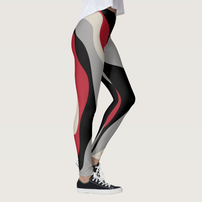 Leggings Ebb et flux 4 - Rouge, gris, noir et blanc os (Droite)