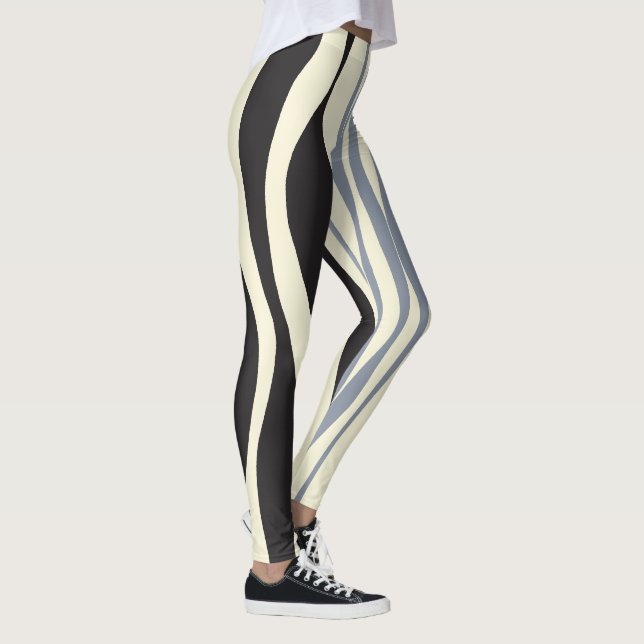 Leggings Ebb et flux en noir, gris et crème (Droite)