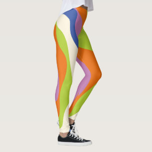 Leggings Ebb & Flux 4 Bleu, Orange, Violet, Vert & Crème