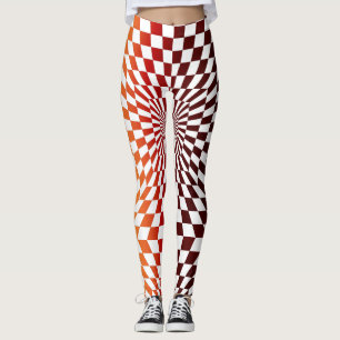 Leggings Echecboard Illusion optique Style géométrique Arts
