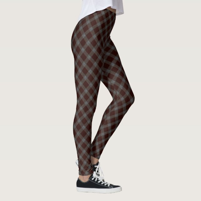 Leggings Échecs tartans de croix rouge "Velvety" aux partie (Droite)