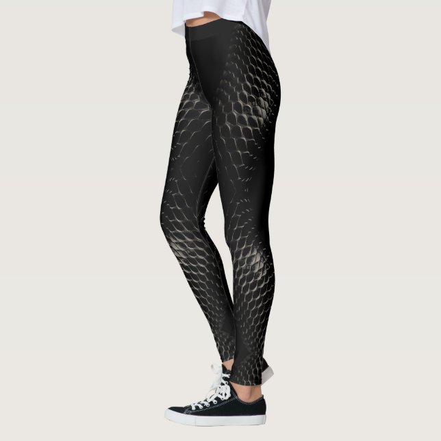 Leggings Échelle de dragon noir (Gauche)