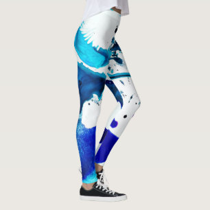 Leggings Éclaboussure d'encre bleue sur des guêtres