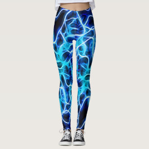 Leggings Éclair électrique néon bleu Tesla Coil