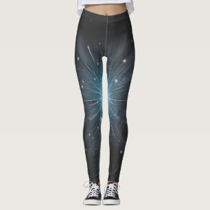 Leggings Éclat Stellaire Bleu Céleste Lumière Cosmique