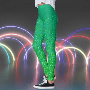 Leggings Éclats rétro sur impression bleue verte