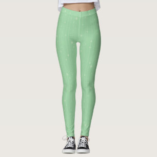 Leggings Eco design moderne à rayures et points verts