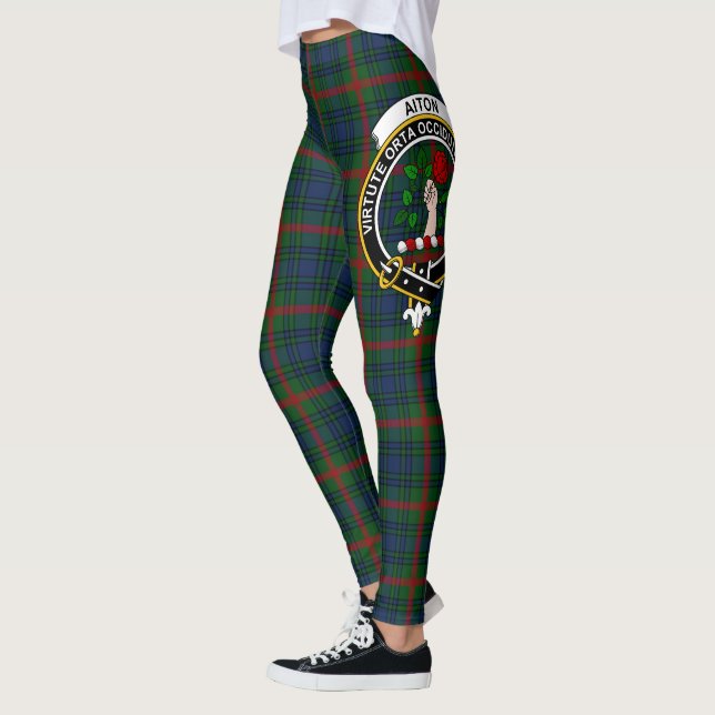Leggings Ecosse Clan Aiton Chasse Crest Tartan Femmes (Gauche)