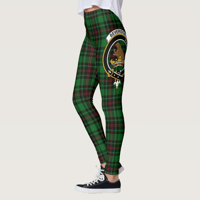 Leggings Ecosse Clan Beveridge Crest Tartan Femmes Leging (Gauche)