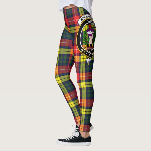 Leggings Ecosse Clan Buchanan Moderne Crest Tartan Femmes (Gauche)