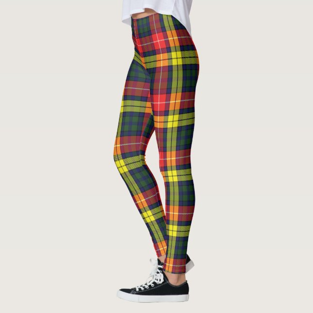 Leggings Ecosse Clan Buchanan Moderne Tartan Femmes Leging (Gauche)