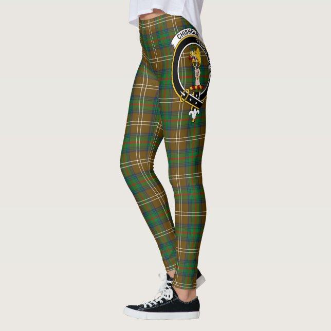 Leggings Ecosse Clan Chisholm Chasse Crest Tartan Femmes (Gauche)