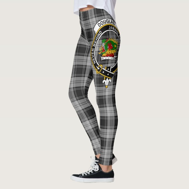 Leggings Ecosse Clan Douglas Grey Crest Tartan Femmes (Gauche)