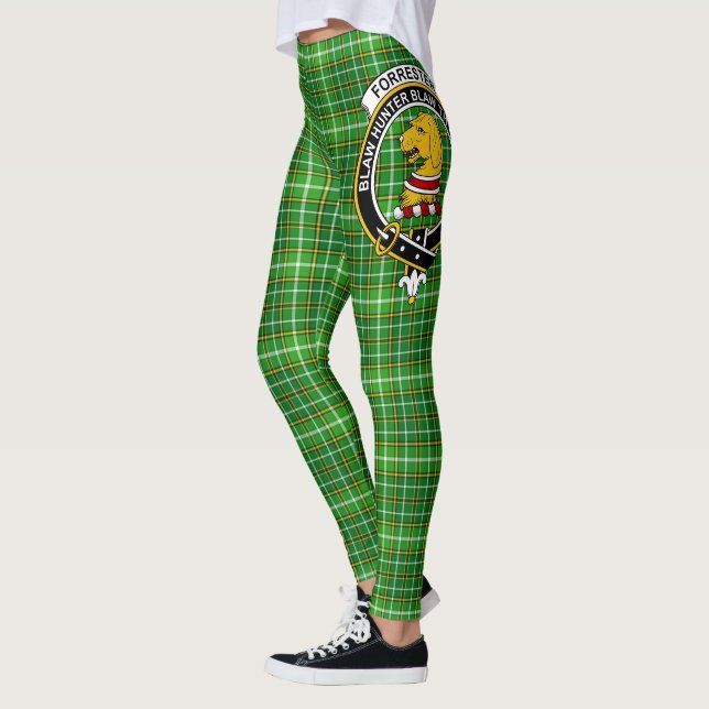 Leggings Ecosse Clan Forrester Chasse Crest Tartan Femmes (Gauche)
