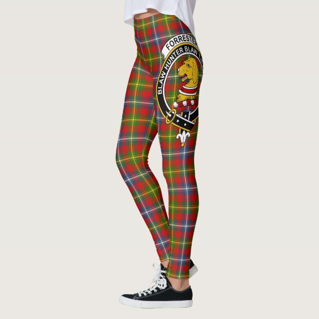 Leggings Ecosse Clan Forrester Crest Tartan Femmes Leging (Gauche)