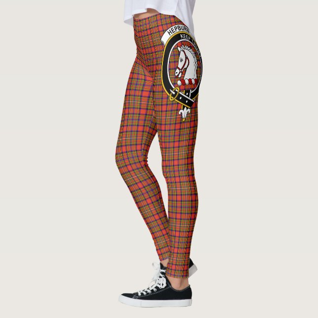 Leggings Ecosse Clan Hepburn Moderne Crest Tartan Femmes (Gauche)