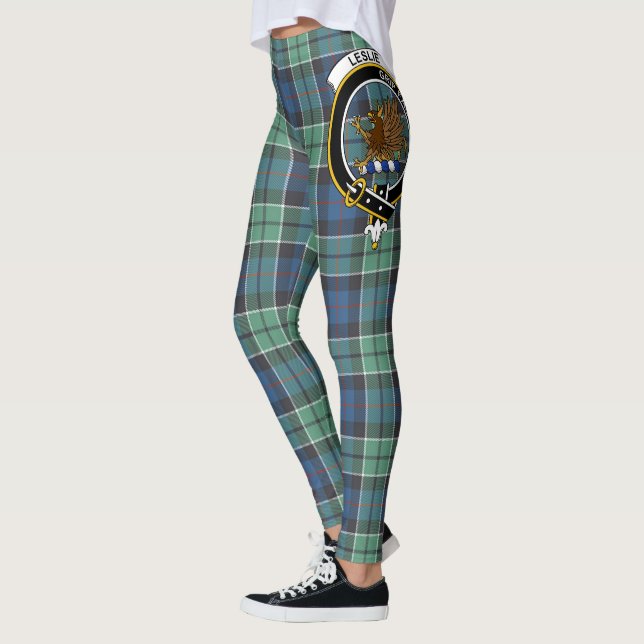 Leggings Ecosse Clan Leslie Chasse Cimier antique Tartan  (Gauche)