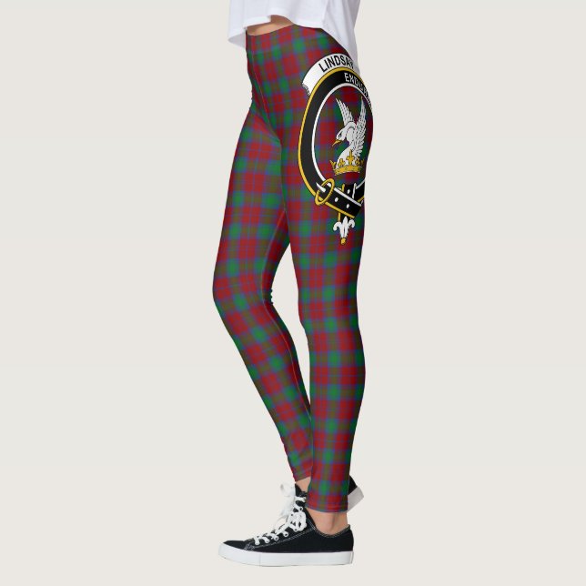 Leggings Ecosse Clan Lindsay Crest moderne Tartan Women (Gauche)