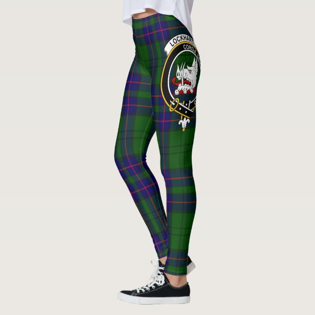 Leggings Ecosse Clan Lockhart Moderne Crest Tartan Femmes (Gauche)