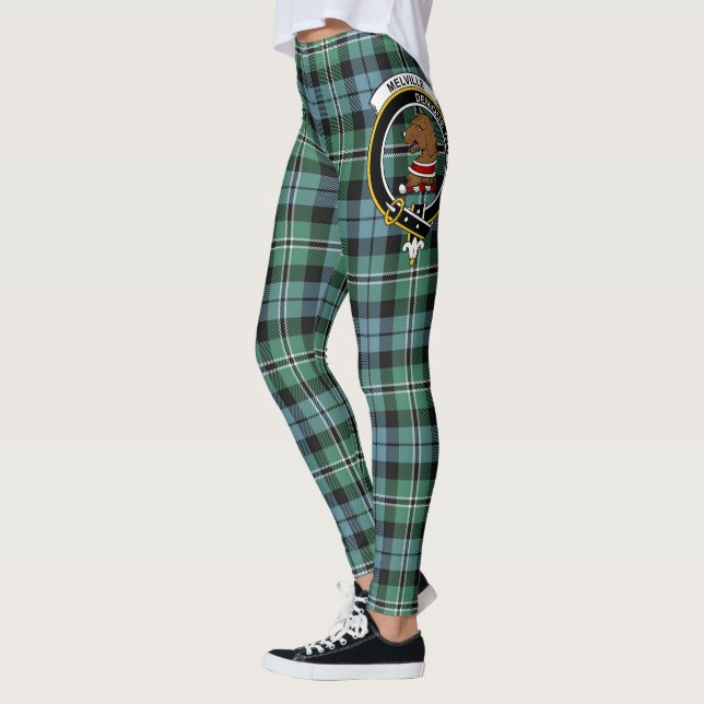 Leggings Ecosse Clan Melville Chasse Crest Tartan Femmes (Gauche)
