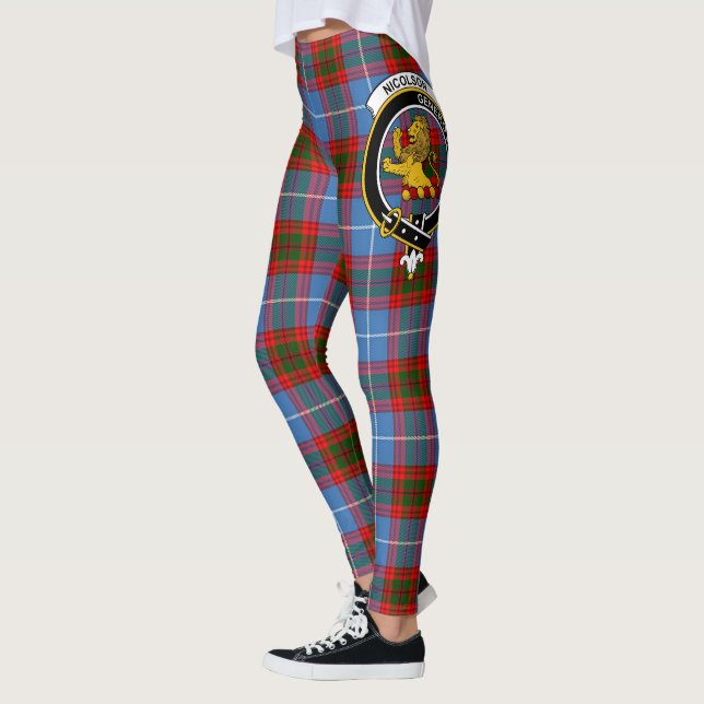 Leggings Ecosse Clan Nicolson Crest moderne Tartan Femmes (Gauche)