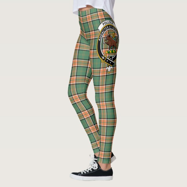 Leggings Ecosse Clan Pollock Chasse Crest Tartan Femmes (Gauche)