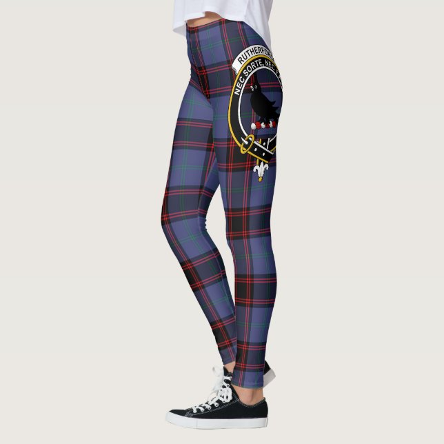 Leggings Ecosse Clan Rutherford Chasse Crest Tartan Femmes (Gauche)