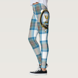 Leggings Ecosse Clan Stewart Muet Cimier Bleu Tartan Femmes