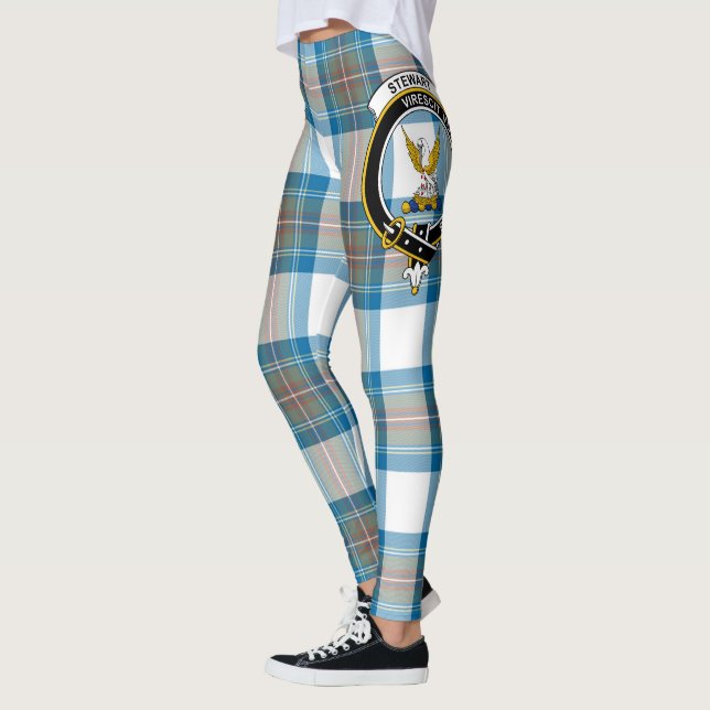 Leggings Ecosse Clan Stewart Muet Cimier Bleu Tartan Femmes (Gauche)