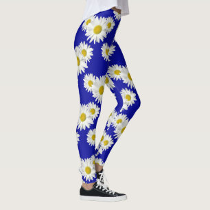Leggings Écrasement de marguerite blanche