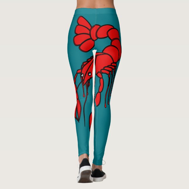 Leggings Écrevisses rouges géantes d'amusement (Dos)