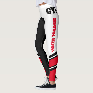 Leggings Écrire Votre Nom Noir/Blanc/Rouge