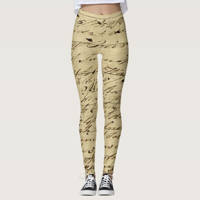 Leggings Écriture de style antique Calligraphie historique (Devant)