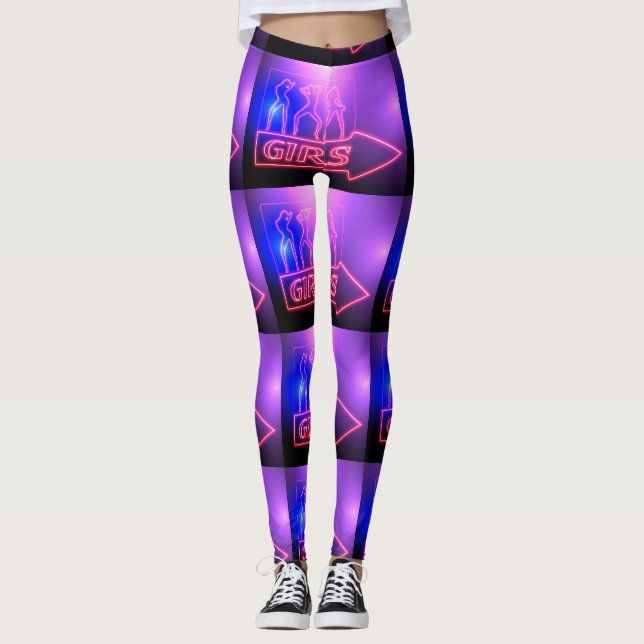 Leggings Écrivez les filles roses de Neon Thunder_Cove  (Devant)