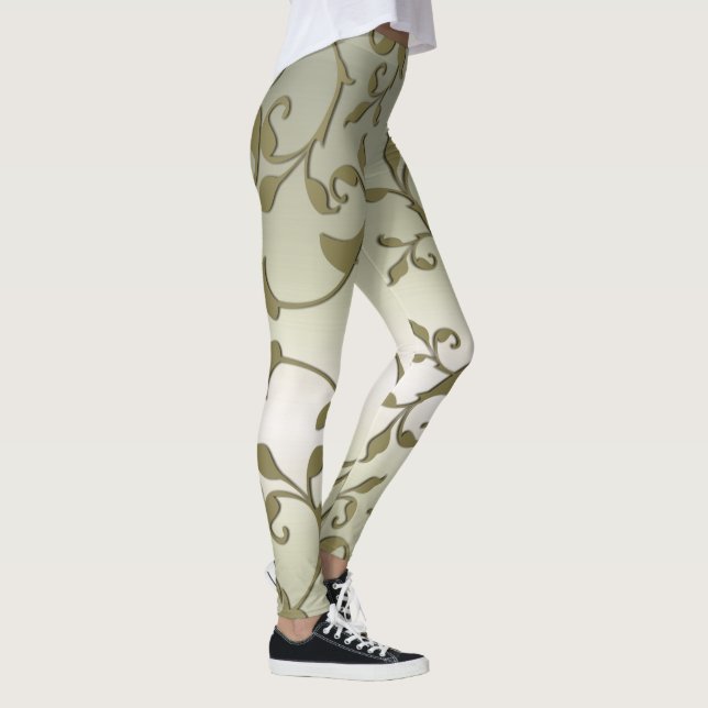 Leggings Effet amincissant des Feuilles d'olive (Droite)