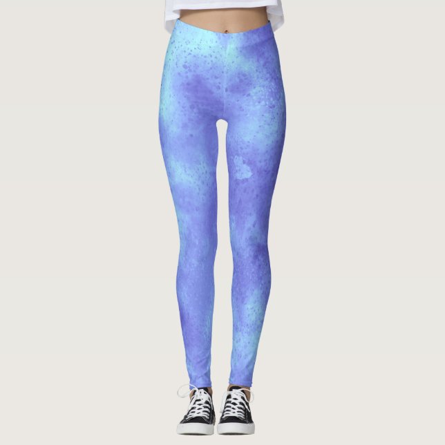 Leggings Effet de nuage orageux élégant Bleu (Devant)