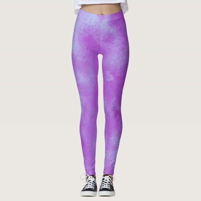 Leggings Effet de nuage orageux élégant Violet (Devant)