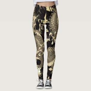 Leggings Effet de peau tatoué par tatouage de dragon