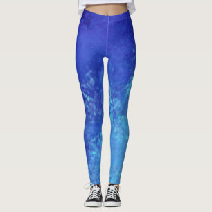 Leggings Effet de rêve peinture nuages éclatants Bleu