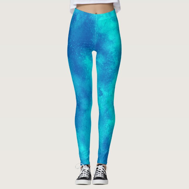Leggings Effet nuage tempête élégant bleu (Devant)