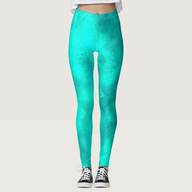 Leggings Effet nuage tempête élégant Vert (Devant)