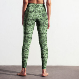 Leggings Effet Ombre Tie Dye Shibori vert foncé tendance